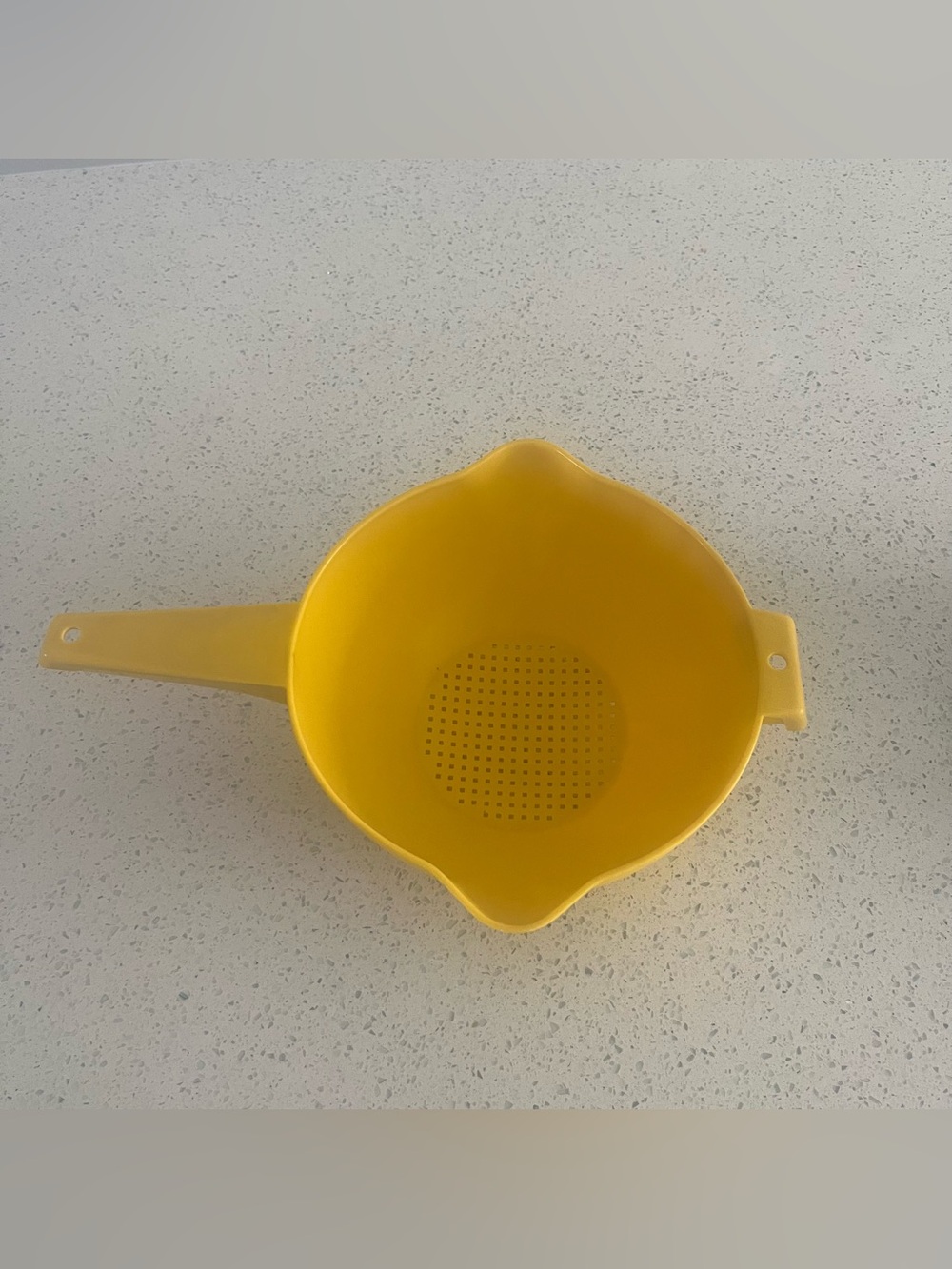 Tupperware Bright Yellow Plastic Strainer with Handle - comes as a set.